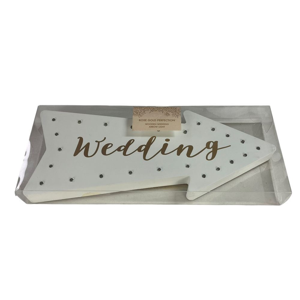 Rose Gold Perfection Wooden‎ Wedding Arrow Light - NWT